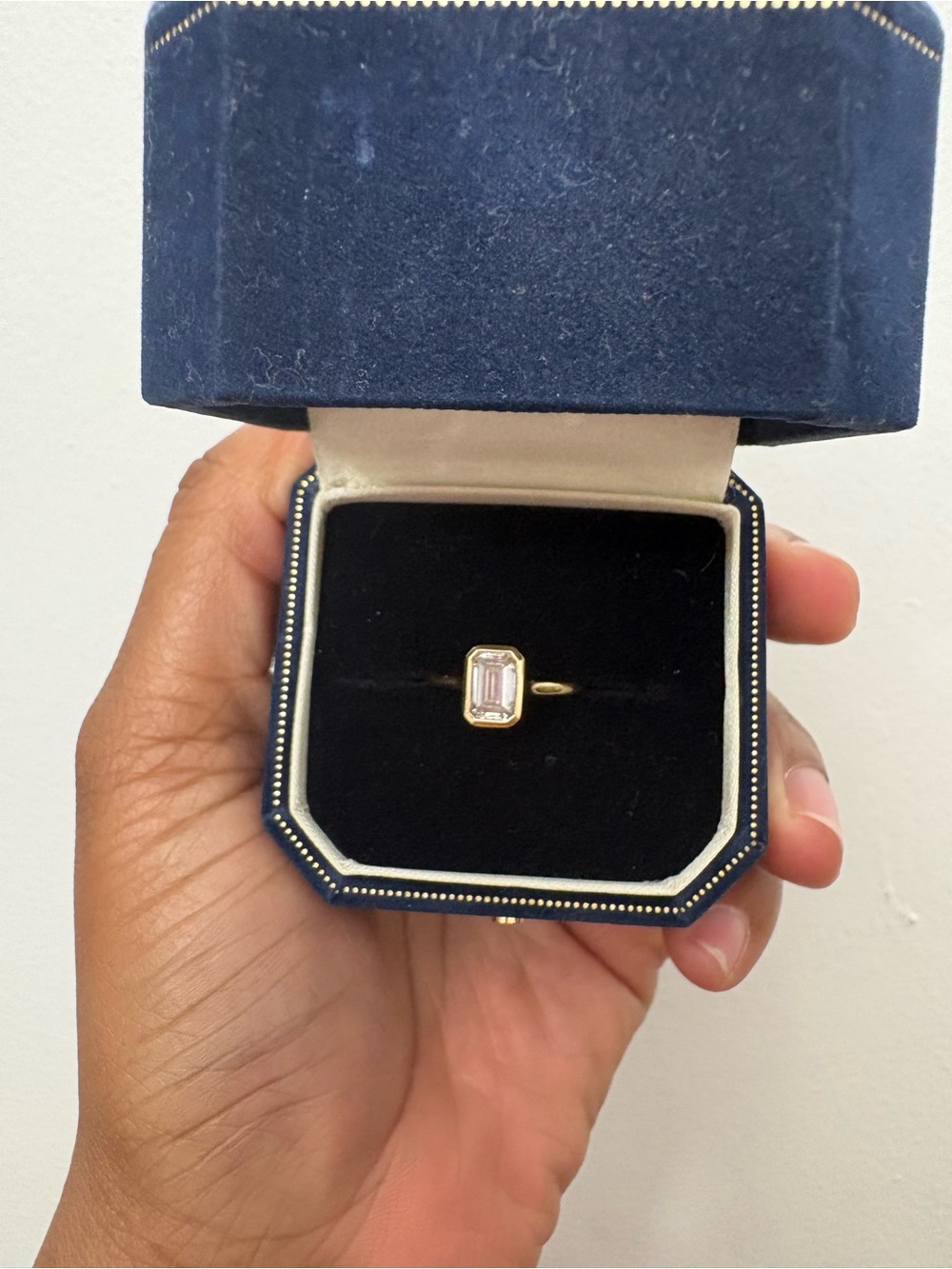 Emerald Cut Lab Diamond Bezel Ring